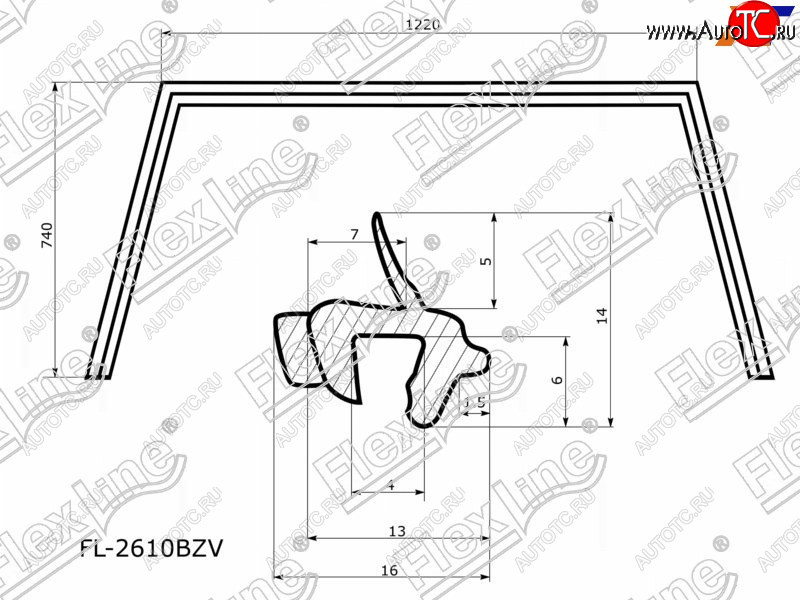 2 569 р. Молдинг лобового стекла (П-образный) FLEXLINE Suzuki Grand Vitara JT 3 двери 2-ой рестайлинг (2012-2016)  с доставкой в г. Йошкар-Ола