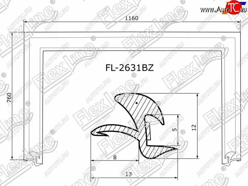 2 599 р. Молдинг лобового стекла (П-образный) FLEXLINE Honda Fit 1 GD дорестайлинг (2001-2004)  с доставкой в г. Йошкар-Ола