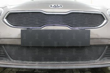 3 779 р. Защитная сетка в бампер (низ, ячейка 3х7 мм) Alfeco Стандарт  KIA Ceed  3 CD (2018-2025) универсал, хэтчбэк (Чёрная)  с доставкой в г. Йошкар-Ола. Увеличить фотографию 2