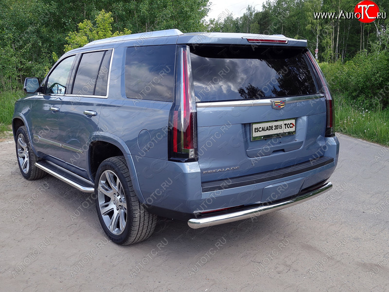 22 999 р. Защита задняя (нержавейка 76,1 мм) ТСС Тюнинг Cadillac Escalade GMTK2 джип 5 дв. короткая база (2015-2020)  с доставкой в г. Йошкар-Ола