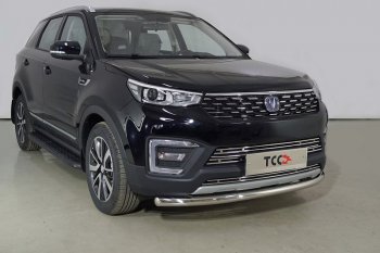 Защита переднего бампера нижняя d60,3 мм ТСС Тюнинг Changan CS55 дорестайлинг (2017-2018)  (нержавейка)