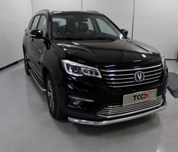 Защита переднего бампера нижняя d60,3 мм ТСС Тюнинг Changan CS75 1-ый рестайлинг (2018-2022)  (нержавейка)