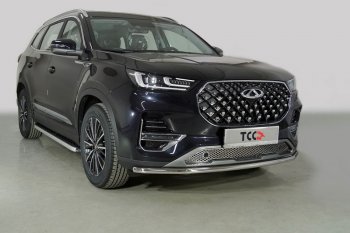 Защита переднего бампера нижняя d42,4 мм ТСС Тюнинг Chery (Черри) Tiggo 8 PRO (Тиго) (2021-2024)  (нержавейка)