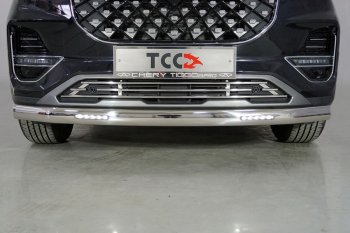 39 999 р. Защита переднего бампера овальная с ДХО 75х42 мм ТСС Тюнинг  Chery Tiggo 8 PRO (2021-2025) (нержавейка)  с доставкой в г. Йошкар-Ола. Увеличить фотографию 1