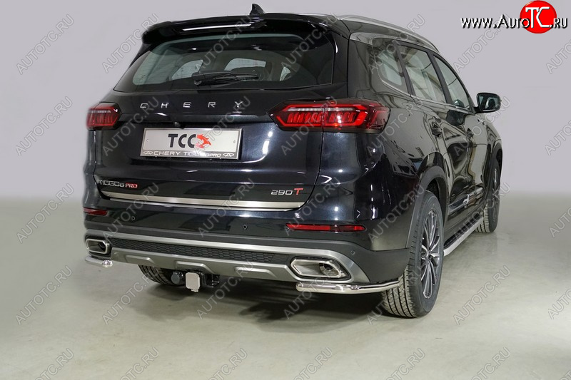 12 749 р. Защита заднего бампера (уголки, d42,4 мм) TCC  Chery Tiggo 8 PRO (2021-2025)  с доставкой в г. Йошкар-Ола