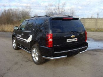 23 899 р. Защита задняя (уголки, нержавейка 75*42 мм) ТСС Тюнинг Chevrolet Tahoe K2UC (2014-2021)  с доставкой в г. Йошкар-Ола. Увеличить фотографию 1