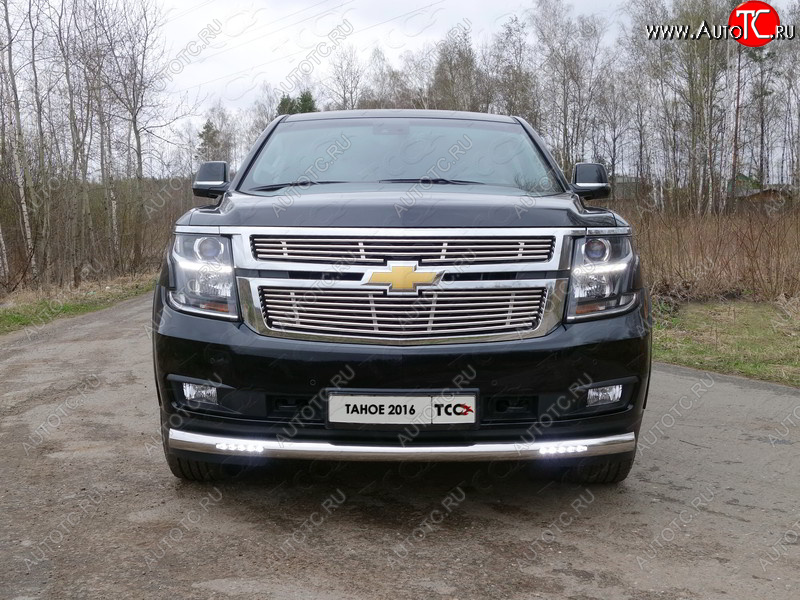 40 999 р. Защита переднего бампера нижняя с ДХО 76,1 мм ТСС Тюнинг  Chevrolet Tahoe ( GMT900,  K2UC) (2006-2021) 5 дв. (нержавейка)  с доставкой в г. Йошкар-Ола