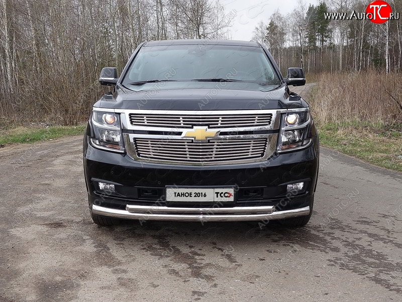 36 999 р. Защита передняя нижняя двойная 76,1*50,8 мм Тюнинг Chevrolet Tahoe K2UC (2014-2021) (нержавейка)  с доставкой в г. Йошкар-Ола