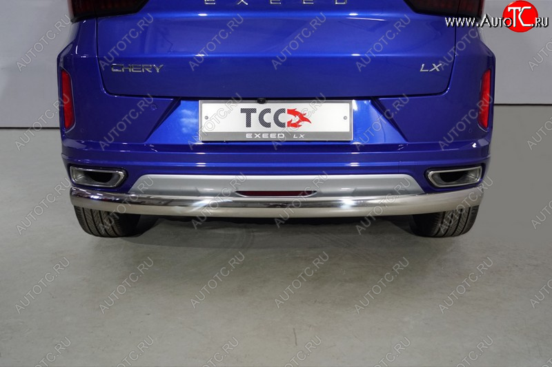 15 599 р. Защита заднего бампера (1.5L Turbo 2WD, овальная, d75х42 мм) TCC EXEED LX 1-ый рестайлинг (2021-2024)  с доставкой в г. Йошкар-Ола