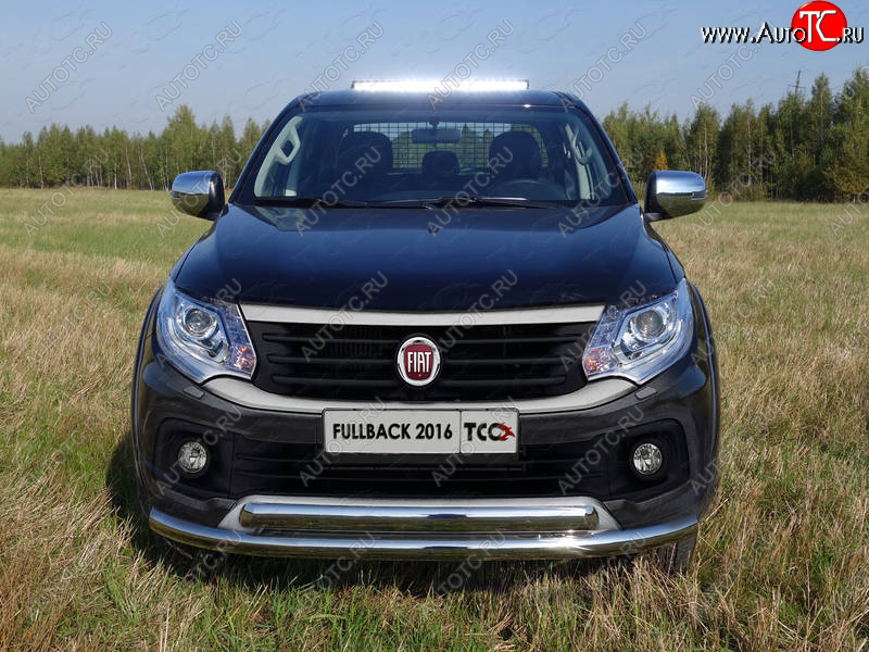 27 699 р. Защита передняя нижняя двойная 76,1*75 мм ТСС Тюнинг Fiat Fullback (2016-2018) (нержавейка)  с доставкой в г. Йошкар-Ола