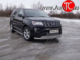 27 999 р. Защита передняя нижняя двойная 76,1*50,8 мм Тюнинг Ford Explorer U502 1-ый рестайлинг, 5 дв. (2015-2018) (нержавейка)  с доставкой в г. Йошкар-Ола