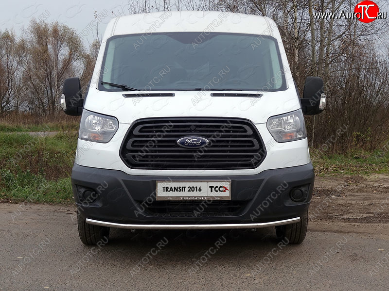 16 549 р. Защита переднего бампера нижняя 42,4 мм ТСС Тюнинг  Ford Transit Connect (2013-2018) (нержавейка)  с доставкой в г. Йошкар-Ола