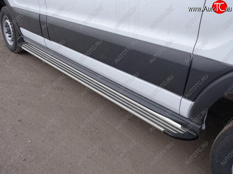 14 849 р. Порог правый алюминиевый Slim Line Silver, ТСС Тюнинг  Ford Transit Connect (2013-2018) (Slim Line Silver)  с доставкой в г. Йошкар-Ола