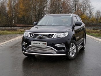 17 649 р. Защита переднего бампера нижняя d60,3 мм ТСС Тюнинг  Geely Atlas  NL3 (2016-2022) (нержавейка)  с доставкой в г. Йошкар-Ола. Увеличить фотографию 1