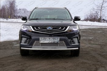 Нижняя декоративная вставка в бампер ТСС Тюнинг Geely Emgrand X7 2-ой рестайлинг (2019-2021) ()