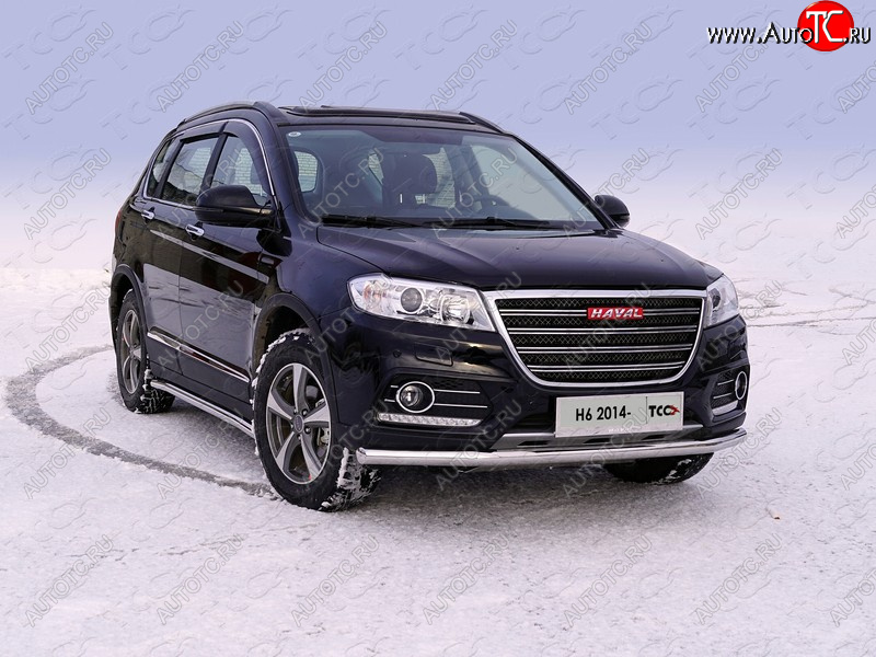 21 899 р. Защита переднего бампера нижняя d60,3 мм ТСС Тюнинг  Haval H6 (2013-2020) (нержавейка)  с доставкой в г. Йошкар-Ола