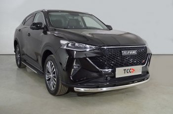 Защита переднего бампера нижняя d60,3 мм ТСС Тюнинг Haval F7  рестайлинг (2022-2024)  (нержавейка)