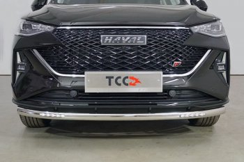 Защита переднего бампера нижняя с ДХО 60,3 мм ТСС Тюнинг Haval (Хавал) F7 (Ф7) (2022-2024)  рестайлинг  (нержавейка)