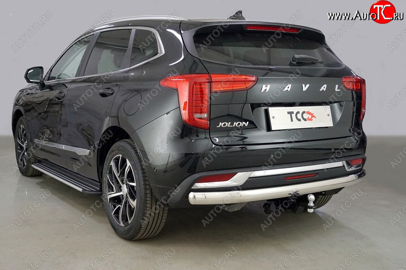 20 999 р. Защита заднего бампера (1.5 2WD, овальная, d75х42 мм) TCC Haval Jolion дорестайлинг (2020-2024)  с доставкой в г. Йошкар-Ола