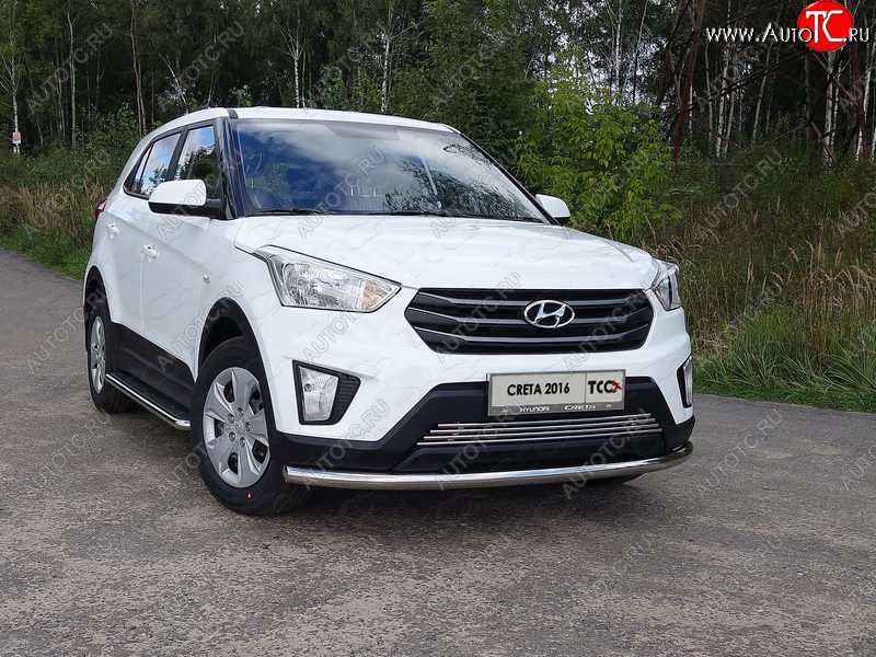 18 699 р. Защита переднего бампера нижняя d60,3 мм ТСС Тюнинг Hyundai Creta GS дорестайлинг (2015-2019) (нержавейка)  с доставкой в г. Йошкар-Ола