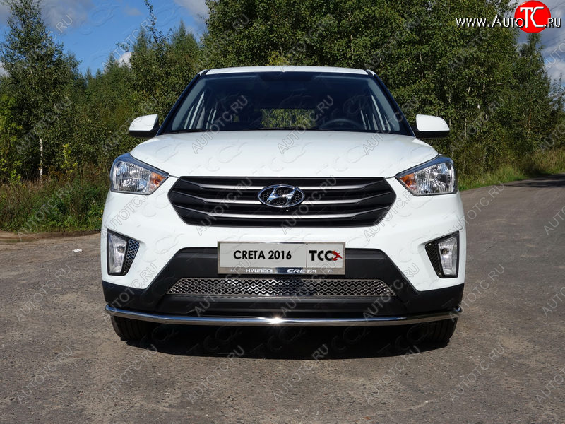 16 899 р. Защита переднего бампера нижняя d42,4 мм ТСС Тюнинг  Hyundai Creta  GS (2015-2019) дорестайлинг (нержавейка)  с доставкой в г. Йошкар-Ола