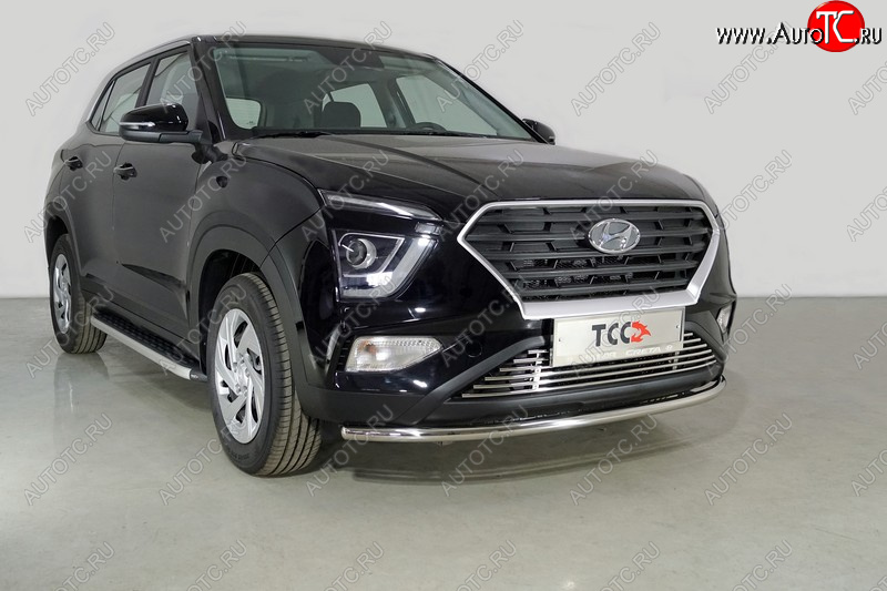 17 799 р. Защита переднего бампера нижняя d42,4 мм ТСС Тюнинг  Hyundai Creta  SU (2020-2022) (нержавейка)  с доставкой в г. Йошкар-Ола