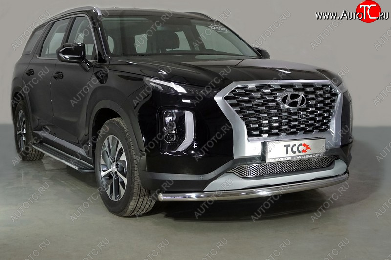 22 999 р. Защита переднего бампера нижняя d60,3 мм ТСС Тюнинг  Hyundai Palisade  LX2 (2018-2022) (нержавейка)  с доставкой в г. Йошкар-Ола