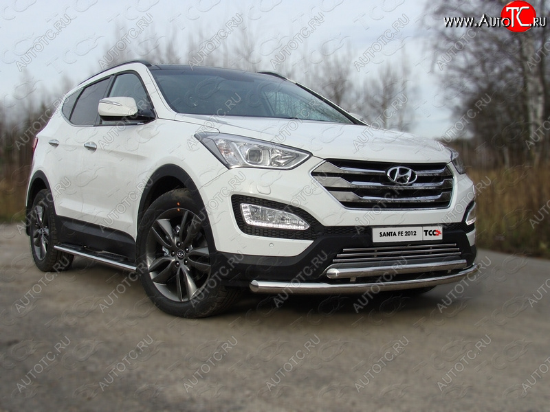 22 999 р. Защита переднего бампера нижняя d60,3*50,8 мм ТСС Тюнинг Hyundai Santa Fe DM дорестайлинг (2012-2016) (нержавейка)  с доставкой в г. Йошкар-Ола