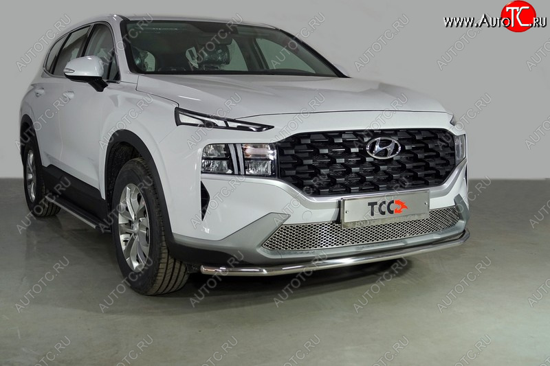 18 399 р. Защита переднего бампера нижняя d42,4 мм ТСС Тюнинг  Hyundai Santa Fe  TM (2020-2022) рестайлинг (нержавейка)  с доставкой в г. Йошкар-Ола