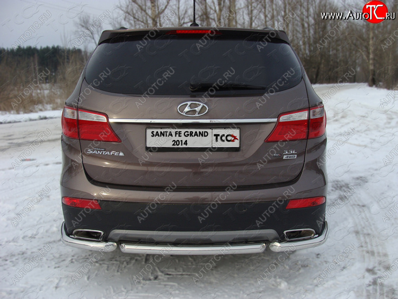 12 299 р. Защита задняя (нержавейка 60,3 мм) ТСС Тюнинг Hyundai Santa Fe DM дорестайлинг (2012-2016)  с доставкой в г. Йошкар-Ола