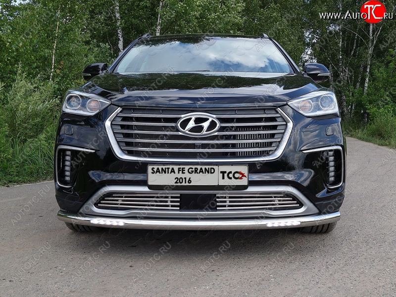 35 849 р. Защита переднего бампера нижняя с ДХО 60,3 мм ТСС Тюнинг  Hyundai Grand Santa Fe  1 DM (2016-2018) рестайлинг (нержавейка)  с доставкой в г. Йошкар-Ола