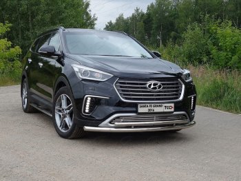 Декоративная вставка переднего бампера (без круиз-контроля) ТСС Тюнинг Hyundai (Хюндаи) Grand Santa Fe (гранд)  1 DM (2016-2018) 1 DM рестайлинг