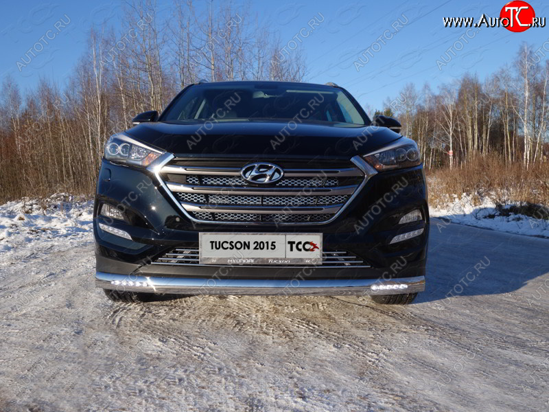 5 449 р. Декоративная вставка в бампер ТСС Тюнинг  Hyundai Tucson  TL (2015-2018) дорестайлинг (d 12 мм)  с доставкой в г. Йошкар-Ола