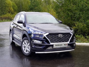 Защита переднего бампера нижняя d60,3 мм ТСС Тюнинг Hyundai (Хюндаи) Tucson (Туссон)  TL (2018-2021) TL рестайлинг  (нержавейка)