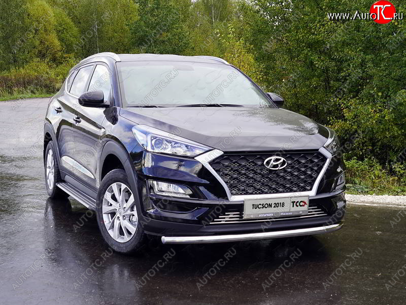 17 999 р. Защита переднего бампера нижняя d60,3 мм ТСС Тюнинг  Hyundai Tucson  TL (2018-2021) рестайлинг (нержавейка)  с доставкой в г. Йошкар-Ола