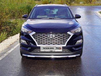 33 849 р. Защита переднего бампера нижняя с ДХО 60,3 мм ТСС Тюнинг Hyundai Tucson TL рестайлинг (2018-2021) (нержавейка)  с доставкой в г. Йошкар-Ола. Увеличить фотографию 1