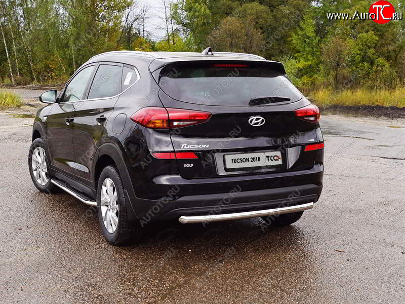 16 899 р. Защита задняя (нержавейка 60,3 мм) ТСС Тюнинг Hyundai Tucson TL рестайлинг (2018-2021)  с доставкой в г. Йошкар-Ола