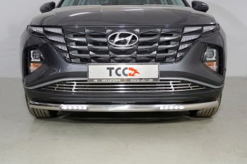 Защита переднего бампера нижняя с ДХО 60,3 мм ТСС Тюнинг Hyundai (Хюндаи) Tucson (Туссон)  NX4 (2020-2022) NX4  (нержавейка)