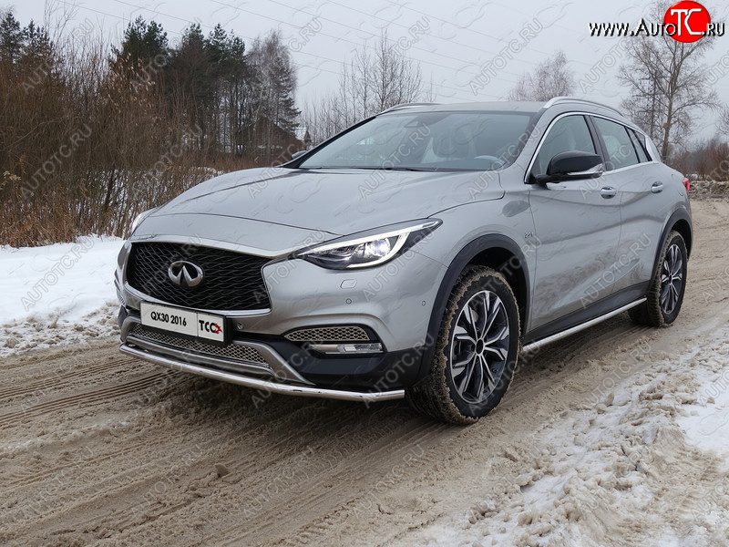 20 749 р. Защита порогов труба d42,4 мм ТСС Тюнинг INFINITI QX30 H15E (2016-2020) (серые)  с доставкой в г. Йошкар-Ола