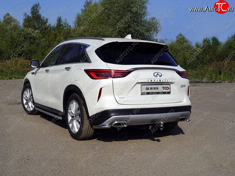 10 799 р. Защита заднего бампера (уголки, d42,4 мм) TCC  INFINITI Qx50  J55 (2017-2022)  с доставкой в г. Йошкар-Ола