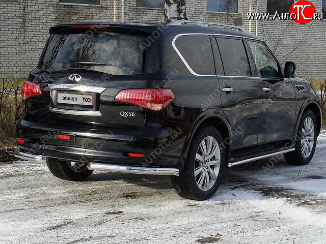 30 999 р. Защита задняя (уголки, нержавейка 76,1 мм) ТСС Тюнинг INFINITI QX56 Z62 (2010-2013)  с доставкой в г. Йошкар-Ола