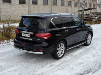 Защита задняя (центральная, нержавейка d75*42 мм) ТСС Тюнинг INFINITI QX56 Z62 (2010-2013)  (центральная)