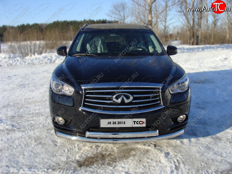 30 999 р. Защита переднего бампера нижняя d76,1*75 мм ТСС Тюнинг INFINITI QX60 L50 дорестайлинг (2013-2016) (нержавейка)  с доставкой в г. Йошкар-Ола