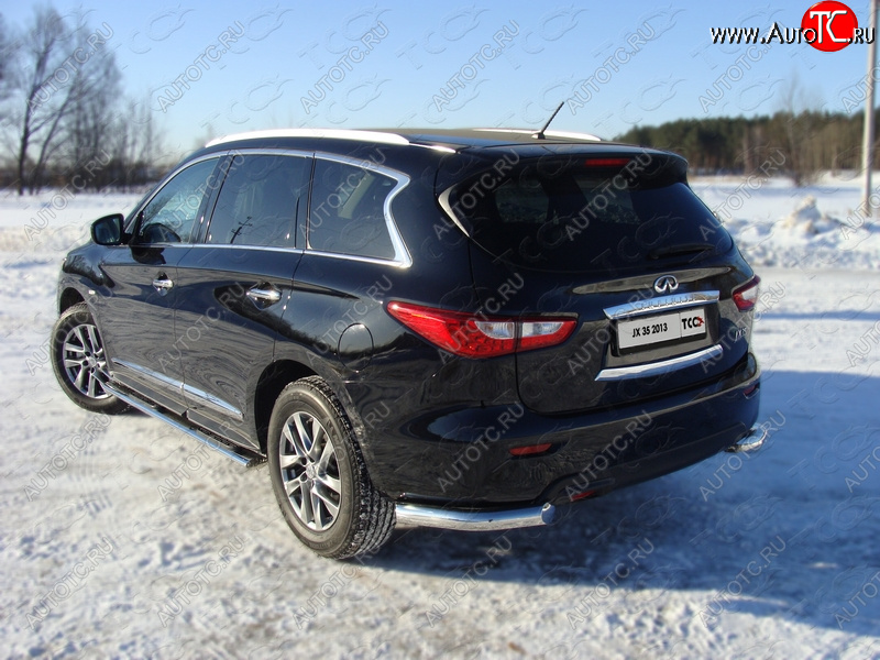 23 999 р. Защита задняя (уголки, нержавейка 76,1 мм) ТСС Тюнинг  INFINITI QX60  L50 (2013-2016) дорестайлинг  с доставкой в г. Йошкар-Ола