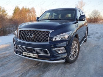 Защита переднего бампера нижняя d76,1 мм ТСС Тюнинг INFINITI QX80 Z62 1-ый рестайлинг (2014-2018) ()