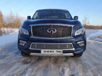 Декоративная вставка переднего бампера (без круиз-контроля) ТСС Тюнинг INFINITI (Инфинити) QX80 (КуХ80)  Z62 (2014-2018) Z62 1-ый рестайлинг ()