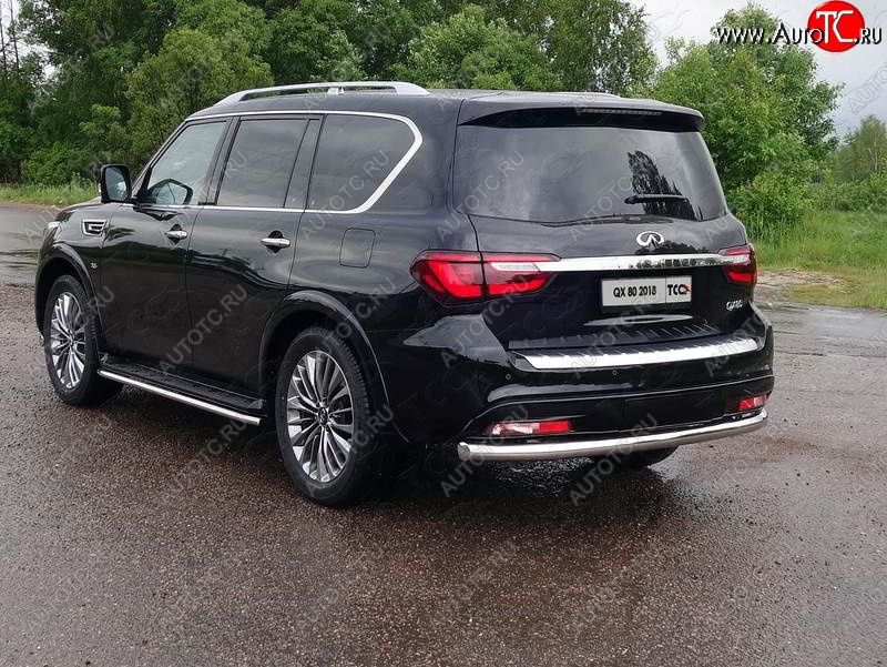 24 949 р. Защита задняя (нержавейка 76,1 мм) ТСС Тюнинг INFINITI QX80 Z62 2-ой рестайлинг (2018-2024)  с доставкой в г. Йошкар-Ола