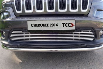 Декоративная вставка переднего бампера ТСС Тюнинг Jeep (Джип) Cherokee (Чироки)  KL (2014-2017) KL дорестайлинг ()