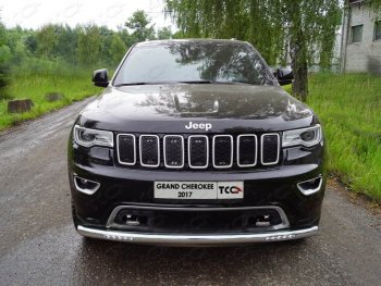 Защита переднего бампера нижняя с ДХО 76,1 мм ТСС Тюнинг Jeep Grand Cherokee WK2 2-ой рестайлинг (2017-2022) ()