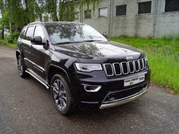 Защита переднего бампера овальная короткая 75х42 мм ТСС тюнинг Jeep Grand Cherokee WK2 2-ой рестайлинг (2017-2022) ()